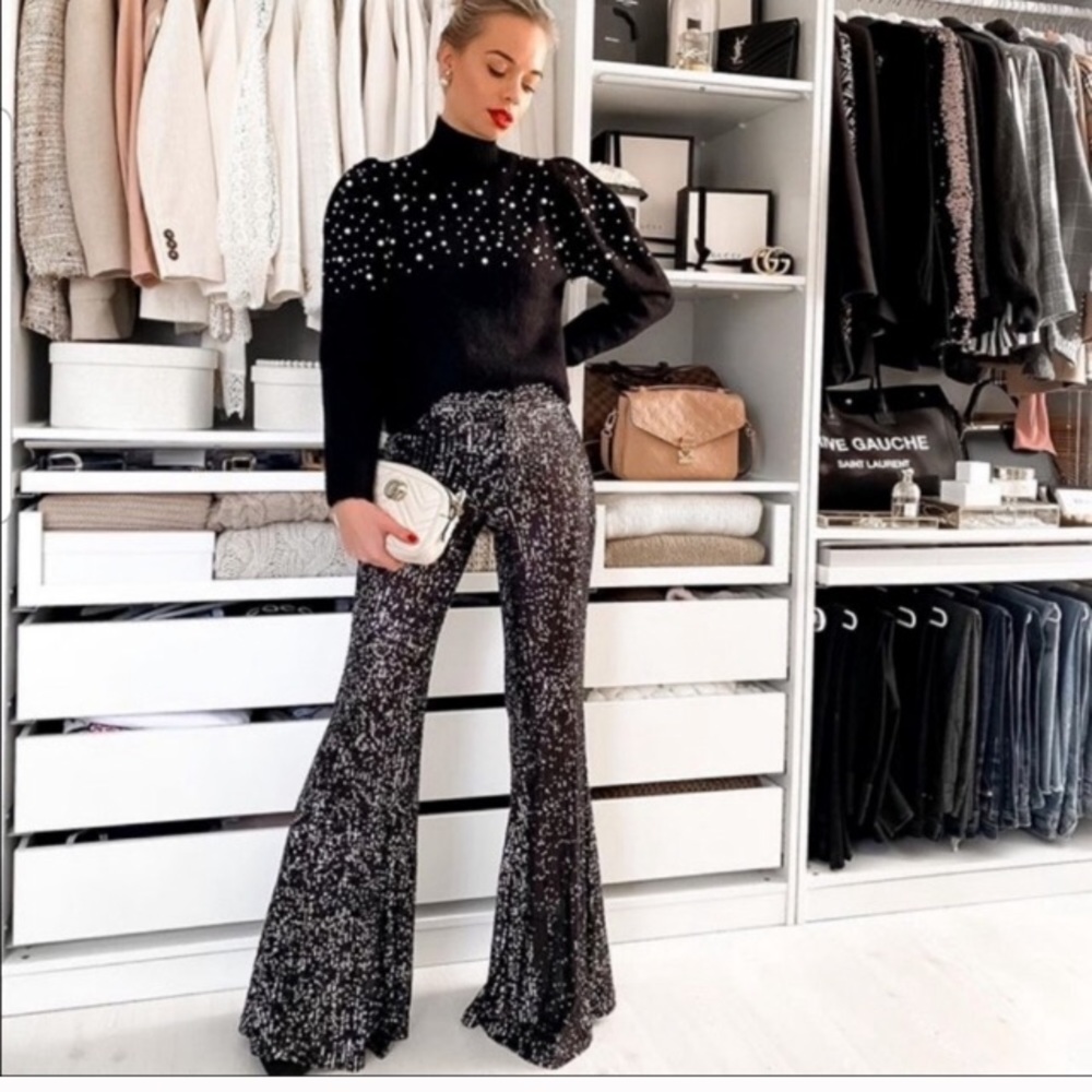 ❌SOLD❌ (Zara) Flared Sequin Pants